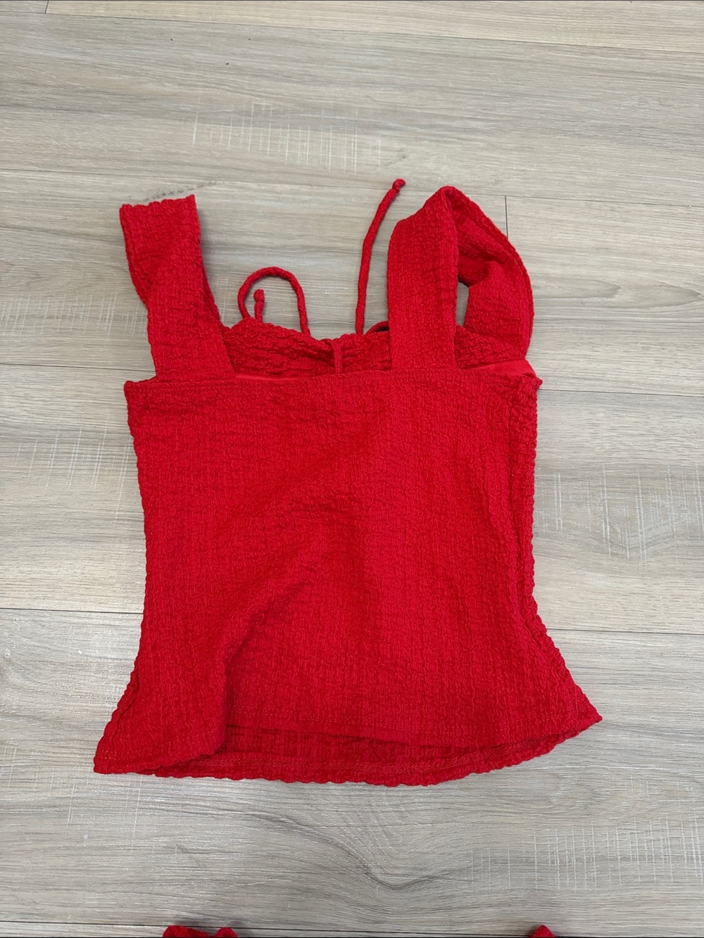 See You Monday Red Textured Two-Piece Skirt Set - Picture 4 of 4